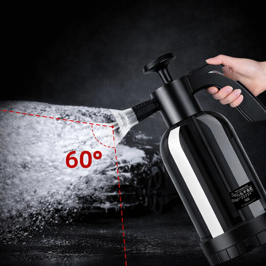 CarGlo Premium Handdruck-Schaumsprüher 2L mit 60-Grad-Fächersprühbild für die gleichmäßige Schaumanwendung bei der Autowäsche