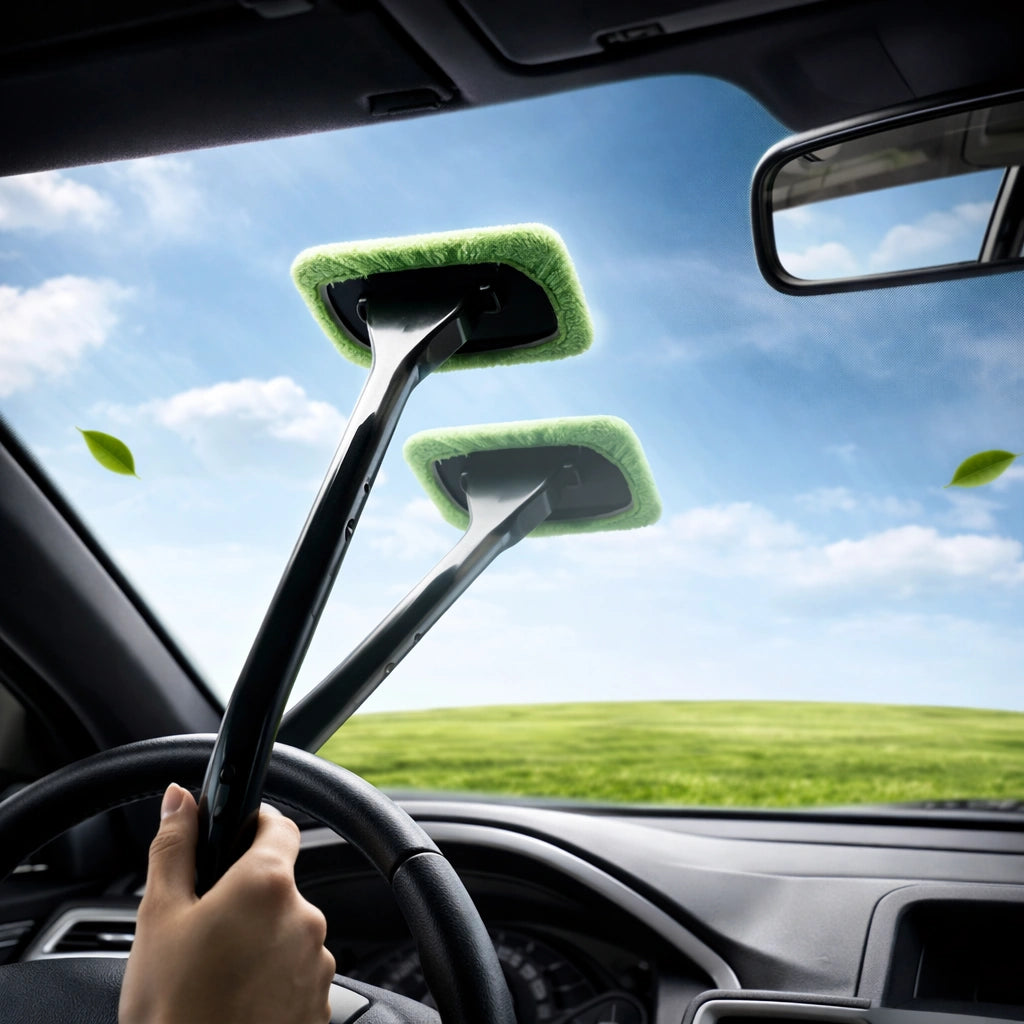 CarGlo Premium Scheibenreiniger mit 3 Mikrofaser-Pads – Für Auto, Windschutzscheibe & Glas